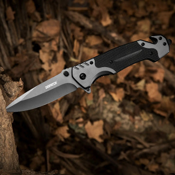 Multifunction Folding Pocket Knife Liner Lock G10 Handle with Glass Breaker & Bottle Opener